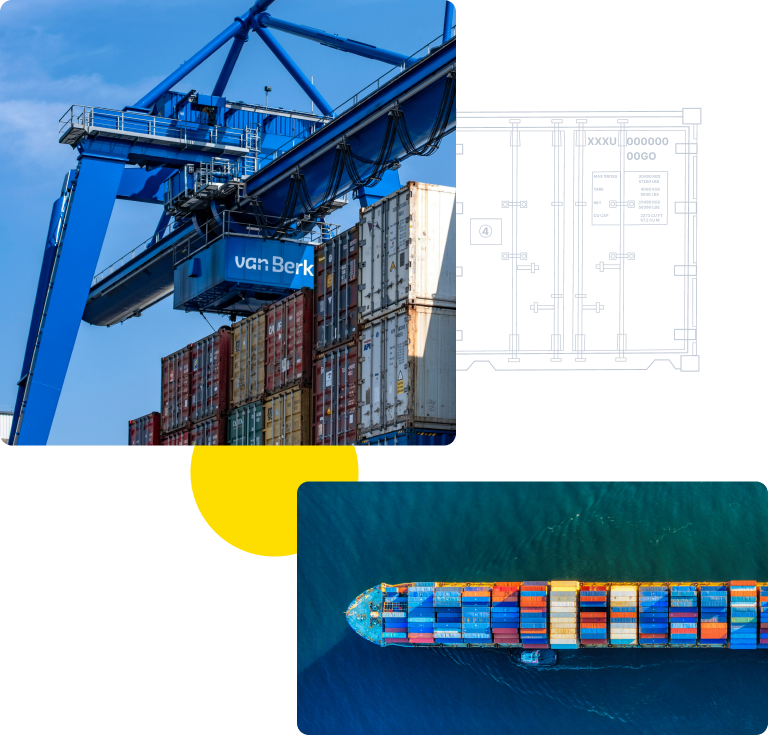 Shipping containers used to ship cargo