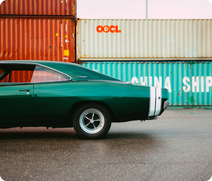 Shipping container set up for storage