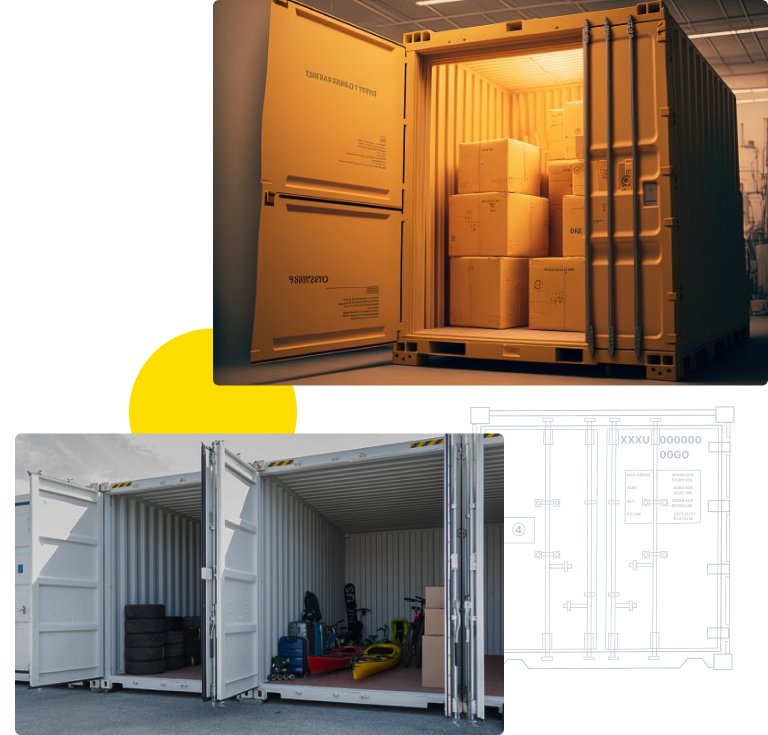 Shipping container used for storage